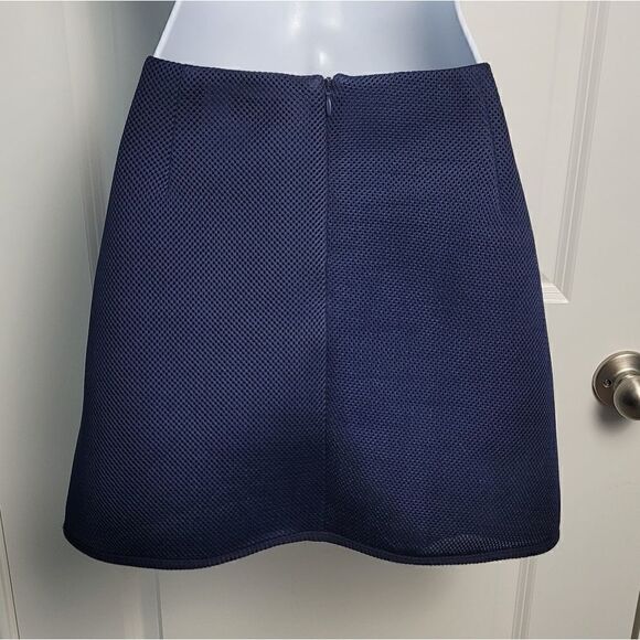 TOPSHOP Navy Blue Airtex Wrap Pelmet Skirt - Picture 5 of 8